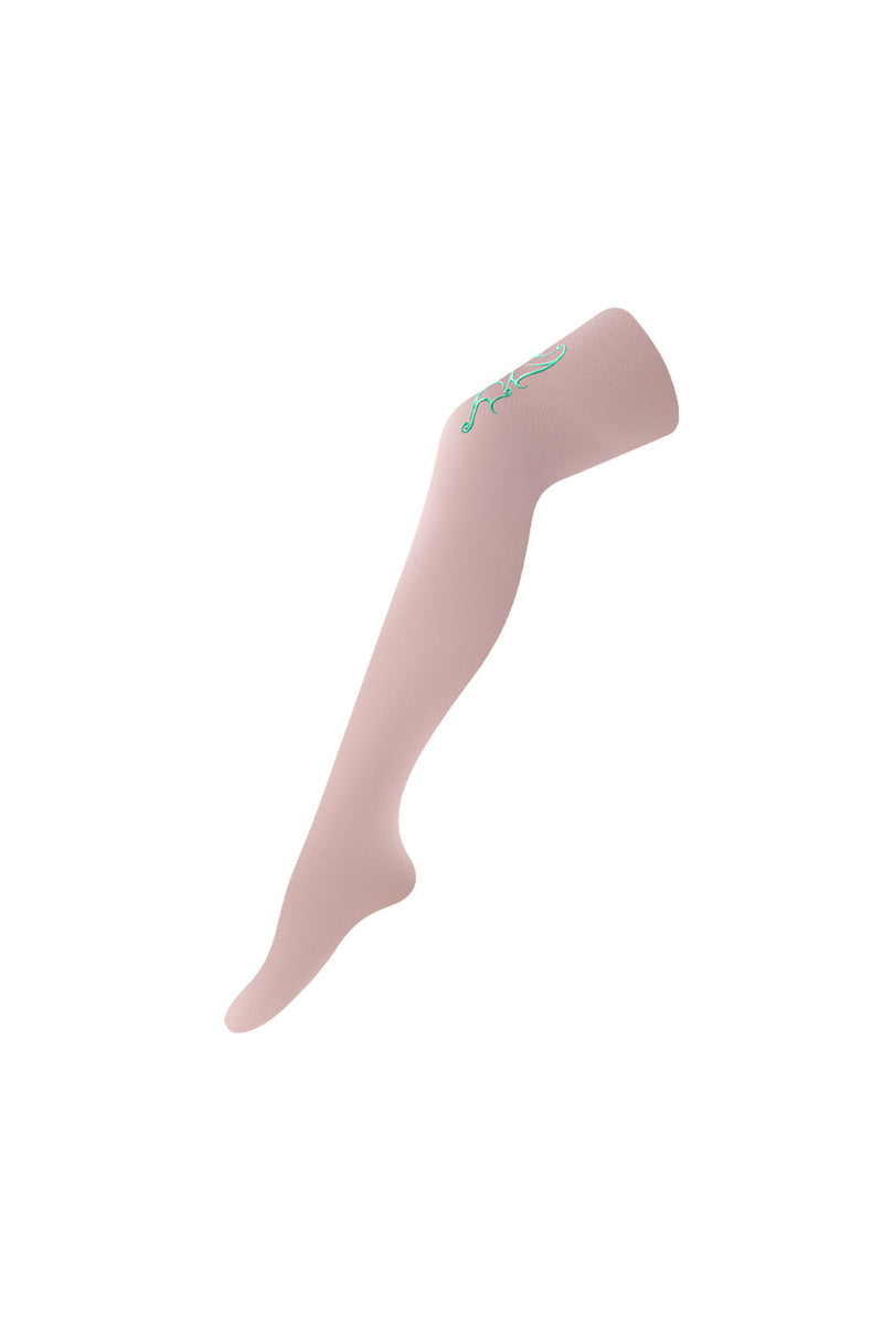 Butterfly Pink Embroidered Stockings