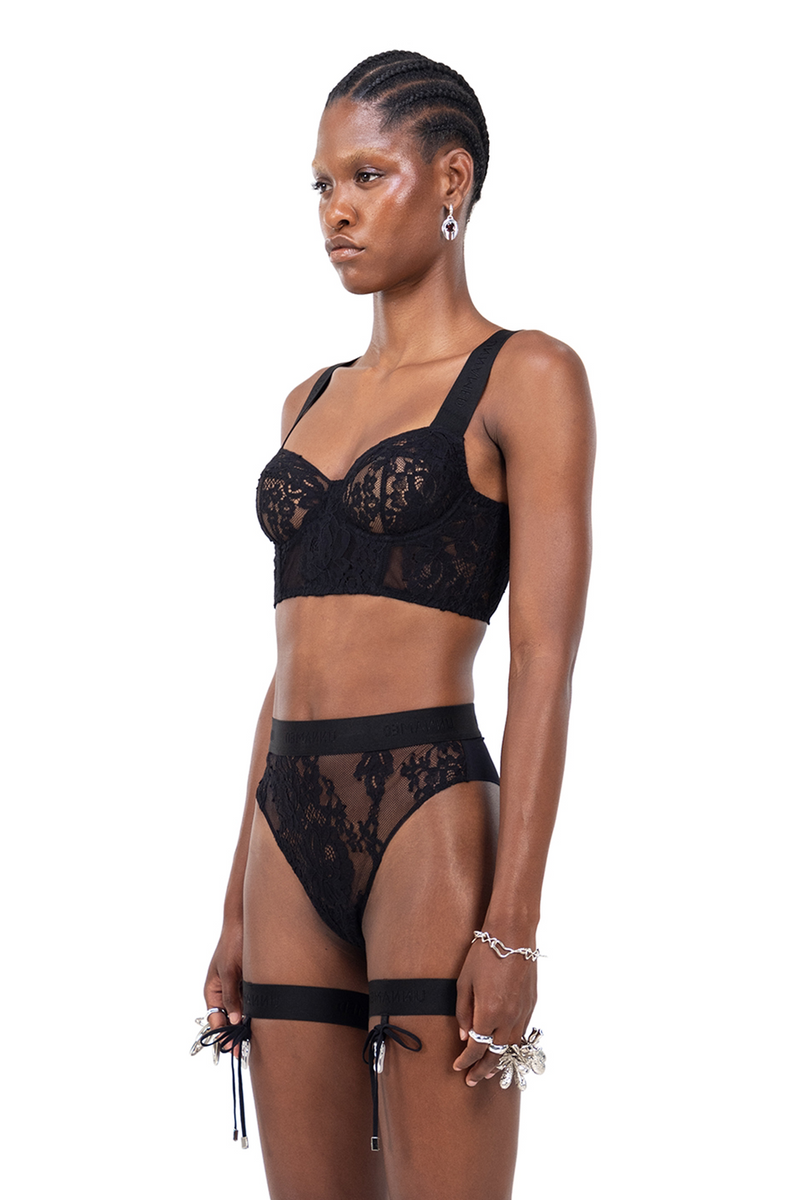 Sicilia Nero High-Waisted Thong