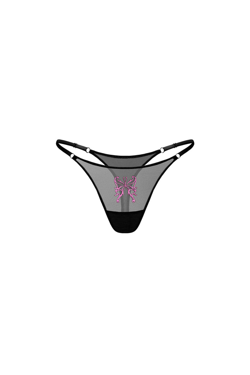 Butterfly Black Thong