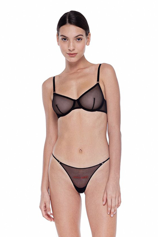 C.Over Black Thong